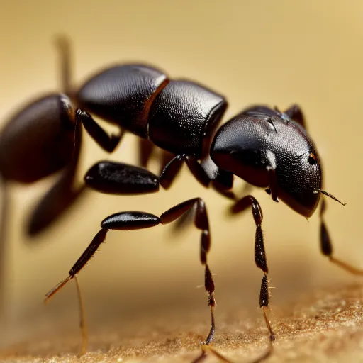 Prompt: macro photo of an ant, realistic, 8k, well detailed photo