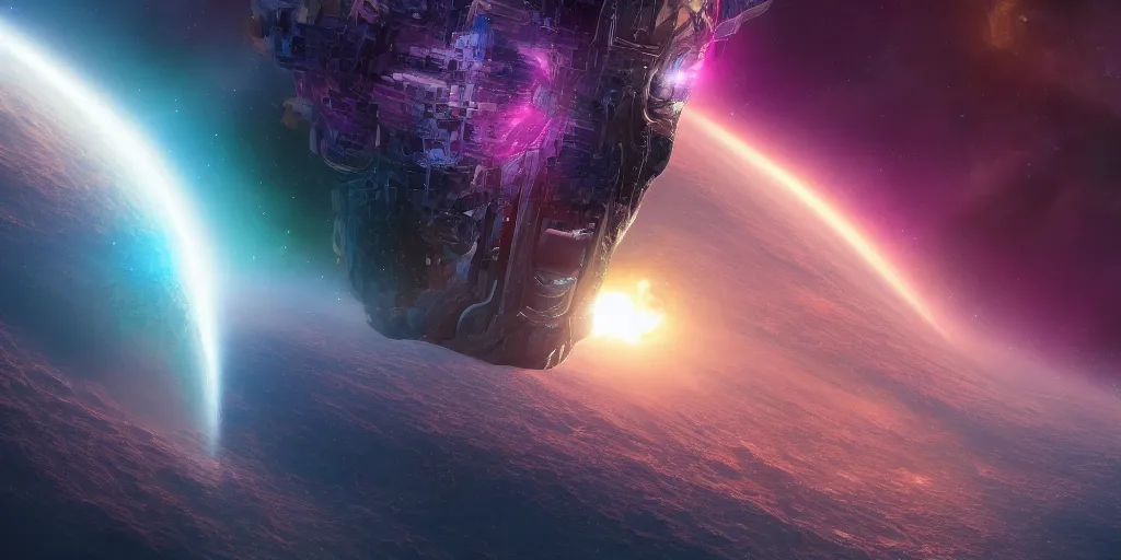 Prompt: Galactus is eating planet Earth, hyperdetailed, artstation, cgsociety, 8k