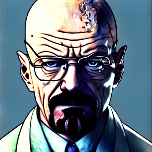 Image similar to walter white, webtoon, trending on pixiv fanbox, painted by greg rutkowski makoto shinkai takashi takeuchi studio ghibli, akihiko yoshida