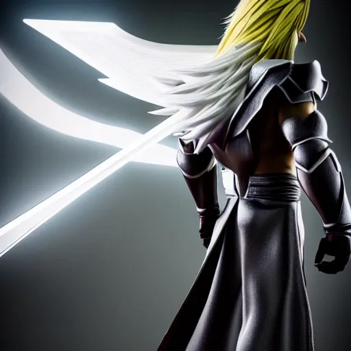 Image similar to super mario as sephiroth, highly detailed, extremely high quality, hd, 4 k, 8 k, canon 3 0 0 mm, professional photographer, 4 0 mp, lifelike, top - rated, award winning, realistic, detailed lighting, detailed shadows, sharp, no blur, edited, corrected, trending