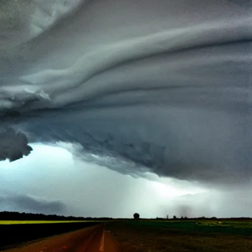 Image similar to Funnel cloud, scud clouds, storm clouds, smartphone photo, Oklahoma