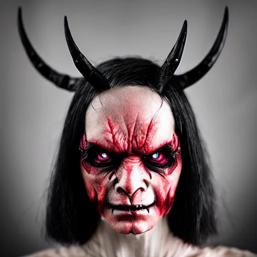 Prompt: a demon inspired by a cauchemar created by the make up artist hungry, photographed by andrew thomas huang, cinematic, expensive visual effects