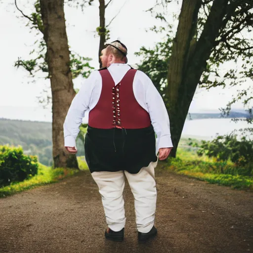 Prompt: An obese german in Lederhosen at a wedding, EOS-1D, f/1.4, ISO 200, 1/160s, 8K, RAW, unedited, symmetrical balance, in-frame