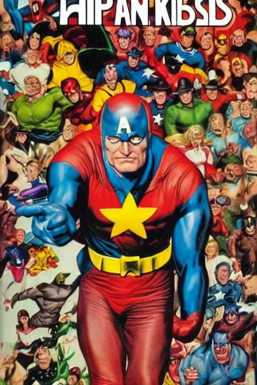 Image similar to comic book cover art. captain milk by alex ross