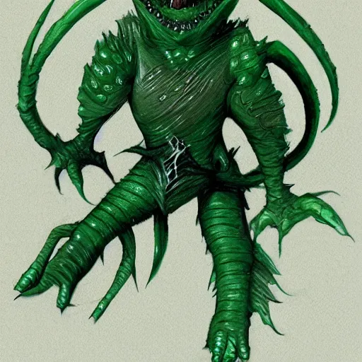 Prompt: d&d concept art of a green creature