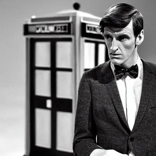 Prompt: the doctor, still from an episode of doctor who, 1 9 6 4