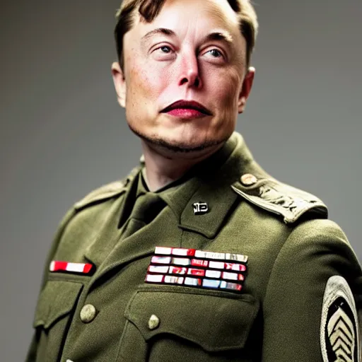 Image similar to Elon musk as a soldier in world war 2