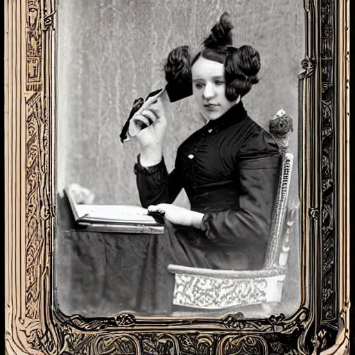 Image similar to victorian age smartphone