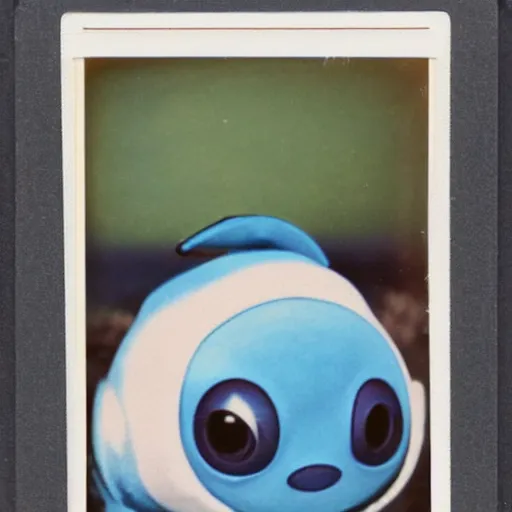 Prompt: 1 9 5 0 s polaroid picture of poliwag