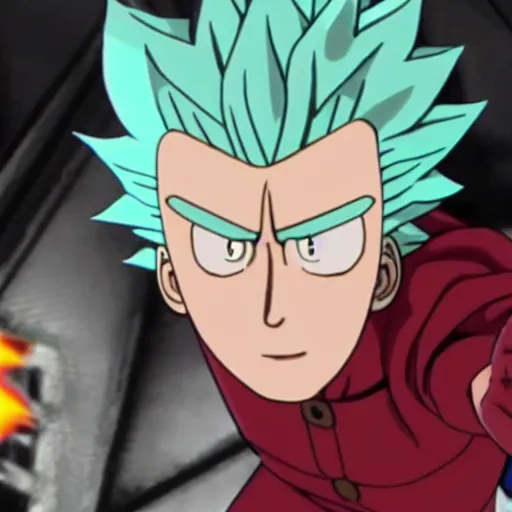 Image similar to Rick Sanchez in one punch man 4K detailed super realistic