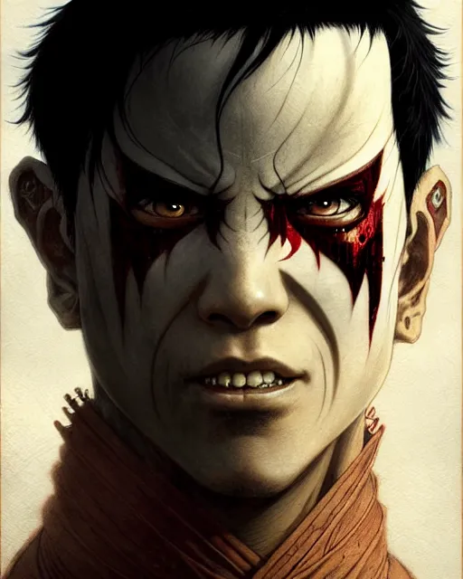 Image similar to zuko from avatar the last airbender, character portrait, portrait, close up, concept art, intricate details, highly detailed by greg rutkowski, michael whelan and gustave dore