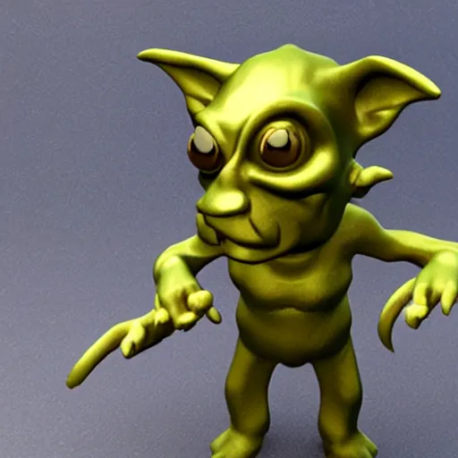 Prompt: 3d printed goblin with his gold, 4k resolution, photorealistic, studiolight, detailed, award wining photo