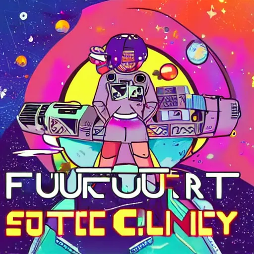 Image similar to future funk space city -768