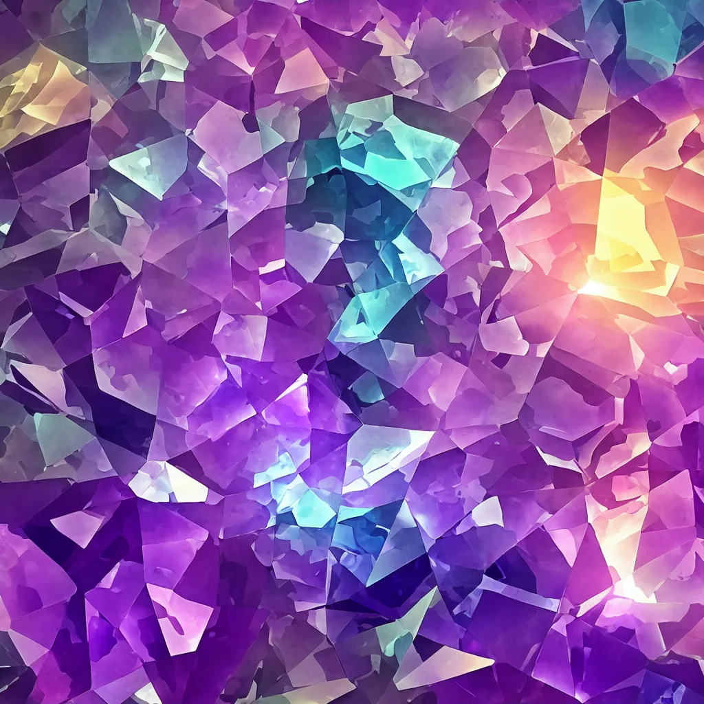 Image similar to amethyst gemstone prism multicolor gold liquid emeraud pearl quartz saphir grenat fluorite stylized digital illustration video game icon global illumination ray tracing advanced technology