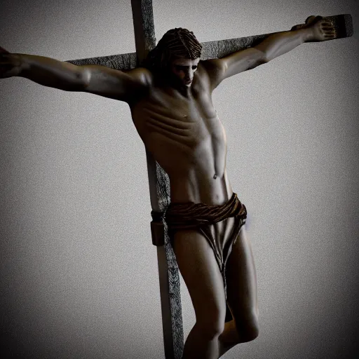 Image similar to octane render of crucifixion