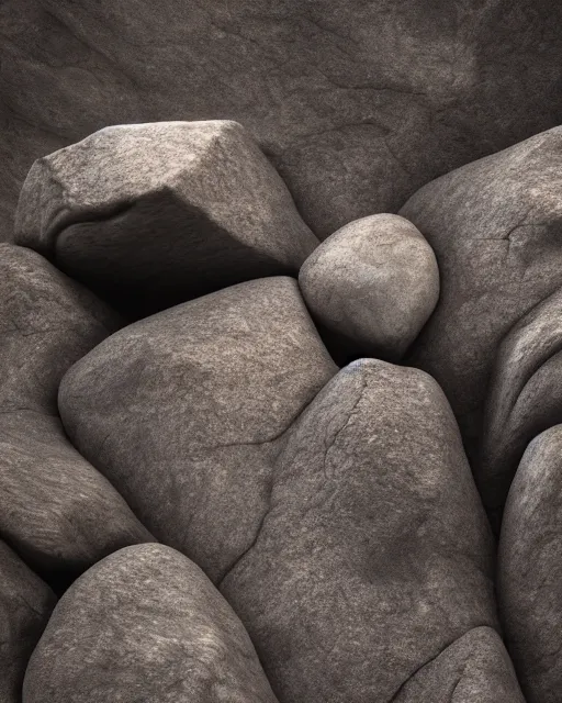 Prompt: visions of a rock hallucinating on psychodelics, no text, rendered with octane, hyper realistic, hyper detailed, surreal, futuristic, 8k