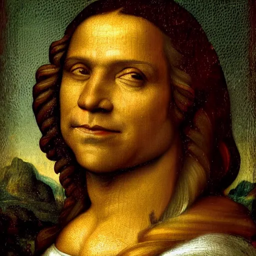 Image similar to portrait of barack obama, short hair. in the style of leonardo da vinci