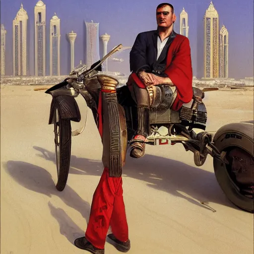 Image similar to gta : dubai, by john collier