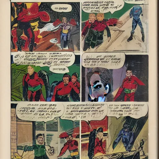 Image similar to page of a comic book in a family album