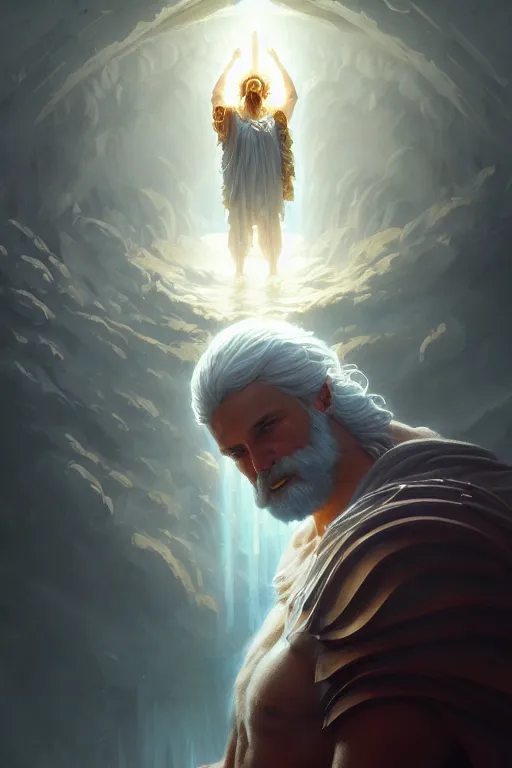 Prompt: highly detailed portrait of god zeus, stephen bliss, unreal engine, fantasy art by greg rutkowski, rhads, ferdinand knab, makoto shinkai and lois van baarle, ilya kuvshinov, rossdraws, tom bagshaw, global illumination, radiant light, detailed and intricate environment