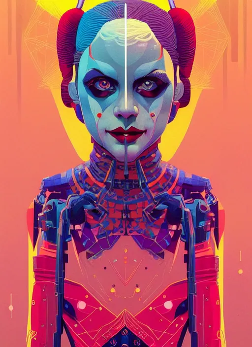 Prompt: symmetry!! stunning portrait of harley quinn by victo ngai, kilian eng vibrant colors, dynamic lighting, digital art, winning award masterpiece, fantastically beautiful, illustration, aestheticly inspired by beksinski and dan mumford, upscale with simon stalenhag work, artstation, 8 k