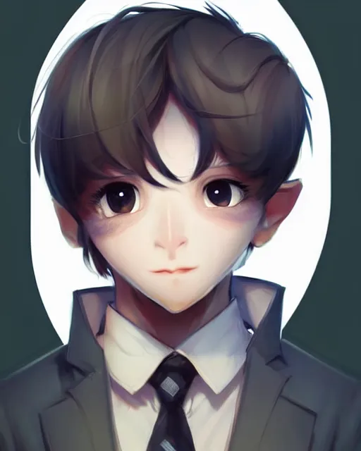 Image similar to character concept art of a cute male anthropomorphic furry | | adorable, a detective, key visual, realistic shaded perfect face, tufted softly, fine details by stanley artgerm lau, wlop, rossdraws, james jean, andrei riabovitchev, marc simonetti, and sakimichan, trending on weasyl