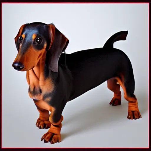 Image similar to realistic photo of a extra long dachshund dog