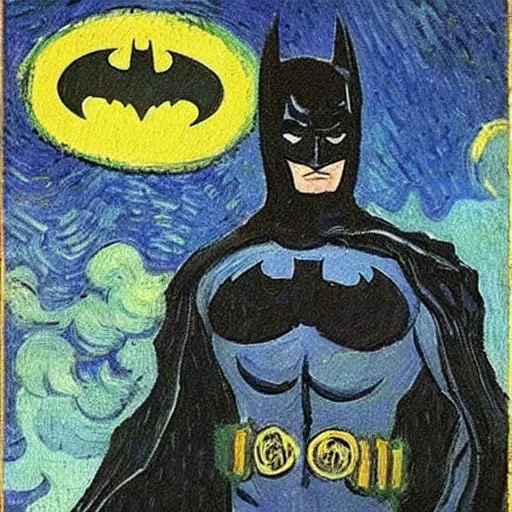 Prompt: a painting of batman by van gogh, art, trending on instagram