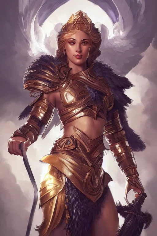 Image similar to amazon valkyrie athena, d & d, fantasy, portrait, highly detailed, headshot, digital painting, trending on artstation, concept art, sharp focus, illustration, art by artgerm and greg rutkowski and magali villeneuve