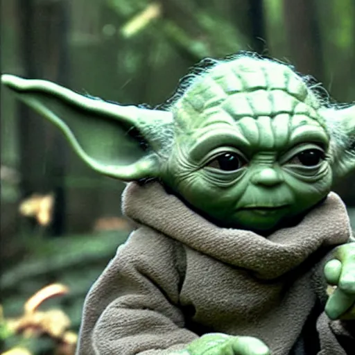Prompt: yoda in a photo realistic nature show