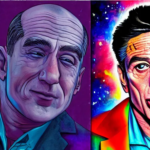 Image similar to a detailed painting of robert deniro poorly disguised as bruce willis by Junji ito and Lisa frank, vivid color scheme, artstation,8k,artstationHD,artstationHQ, cinematic, diffuse lighting