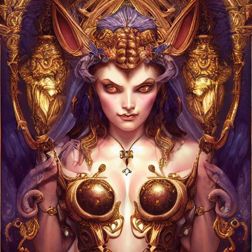 Image similar to digital painting of goddess of illusion by filipe pagliuso and justin gerard, symmetric, fantasy, highly, detailed, realistic, intricate