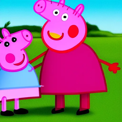 Prompt: photorealistic peppa pig