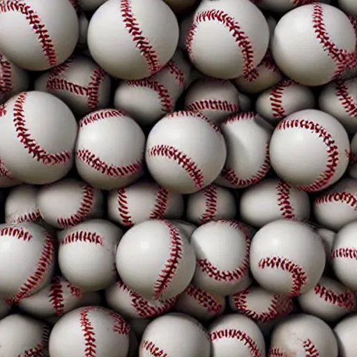 Image similar to beautiful tidal wave of baseballs, 4k, surreal