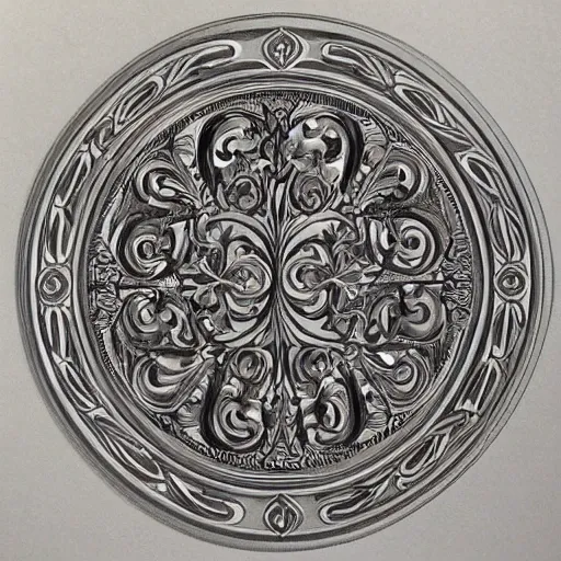 Prompt: a scrollwork engraving by sam alfano and russ abbott, master engraver, acanthus scroll, beautiful