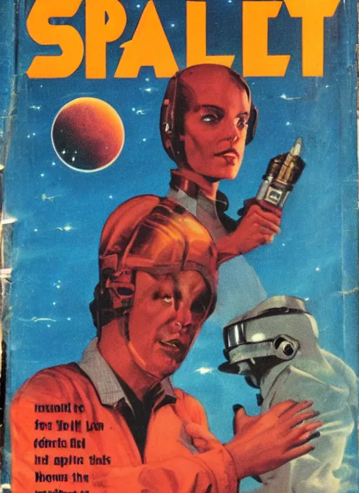 Image similar to pulp sci-fi retro magazine of when we lived on mars