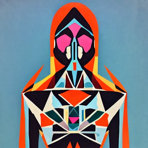 Image similar to geometric reaper woman