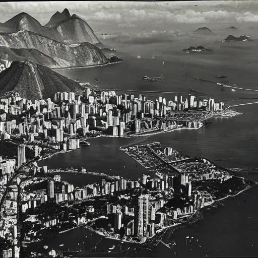 Prompt: 1940s photograph of rio de janeiro