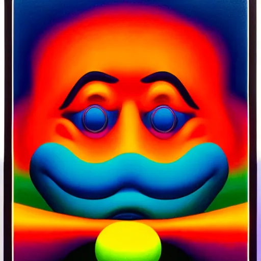 Image similar to evilclown by shusei nagaoka, kaws, david rudnick, airbrush on canvas, pastell colours, cell shaded, 8 k