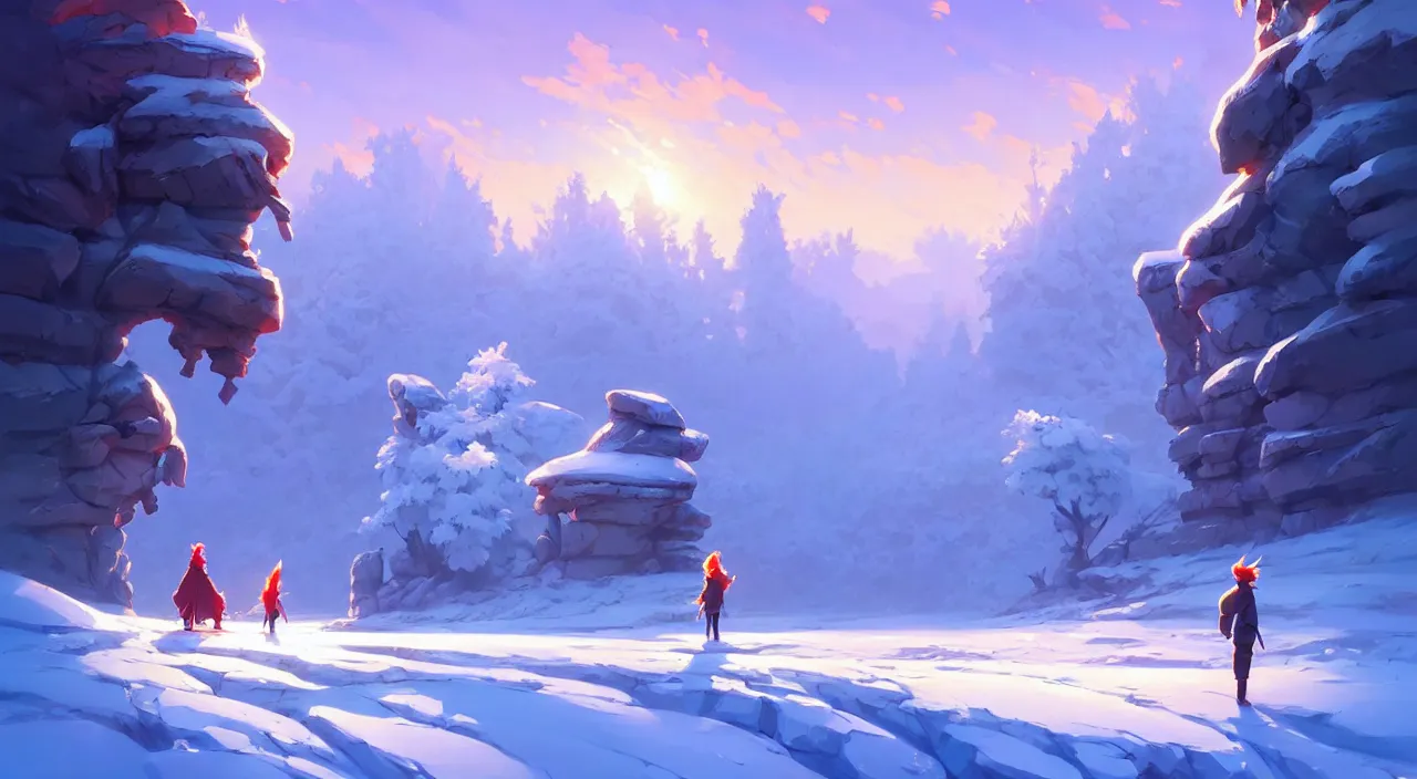 Prompt: beautiful winter landscape, in marble incrusted of legends heartstone official fanart behance hd by Jesper Ejsing, by RHADS, Makoto Shinkai and Lois van baarle, ilya kuvshinov, rossdraws global illumination