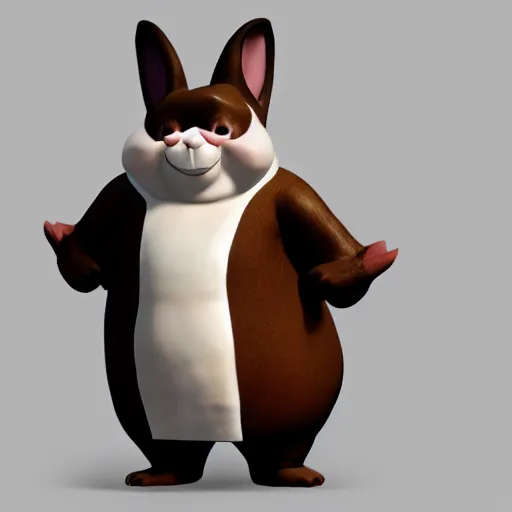 Image similar to hamungus chungus, 3d character model render, 4k, octane, white background