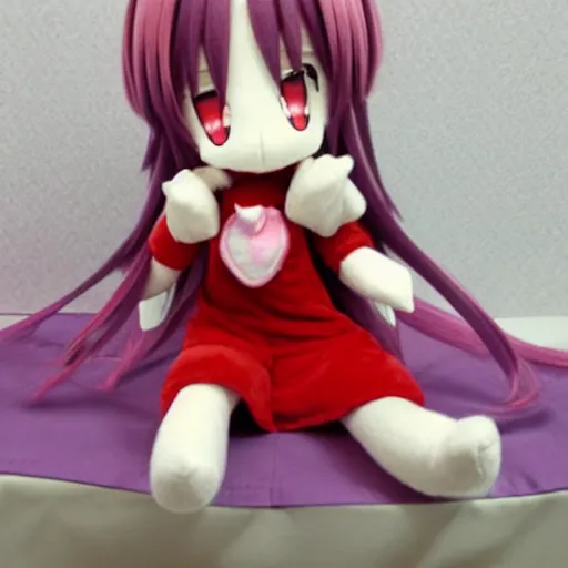 Image similar to cute fumo plush of a girl who spends too much time on the internet, anime character