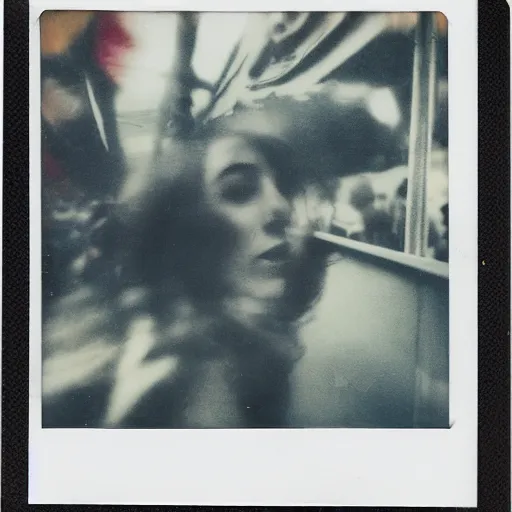 Prompt: expired polaroid of a surreal artsy dream scene, carnival, portrait