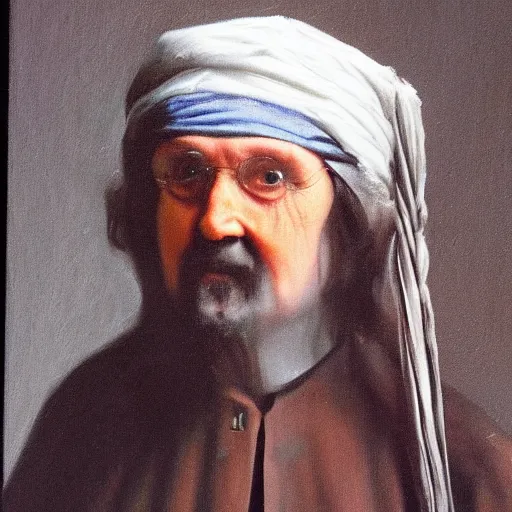 Image similar to detailed portrait of billy connolly painted by vermeer