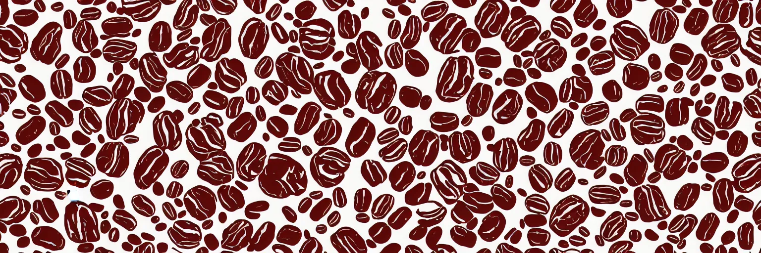 Image similar to seamless pattern design, coffee and guitar, vector, simple, red and white,