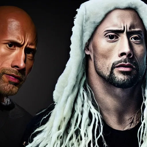 Prompt: dwayne johnson as a billie eilish dwayne johson dressed as a billie eilish 4k