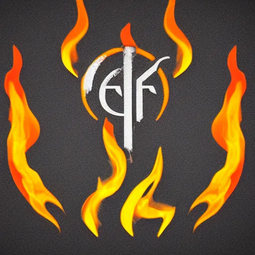Prompt: fire logo, single color, black background.