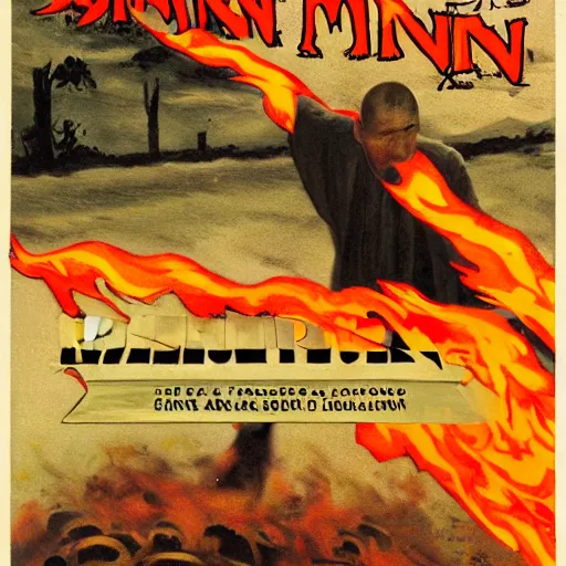 Image similar to the burning monk - malcom browne, 1 9 6 3