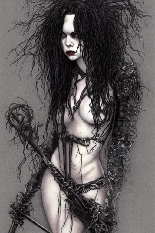 Prompt: full body portrait of anya taylor joy as death from sandman, by luis royo