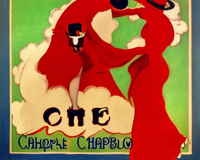 Prompt: vintage, champagne. french, can can, realistic, cheerful, art work by leonetto cappiello, 1 9 0 2